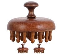 KJHBV 3pcs Massage Comb Wooden Scalp Massager Comb with Wooden Bristles, Brown, for Shoulder and Neck, Hair Care Routines and Travel, Relieving Muscle Tension, Antistatic Effect