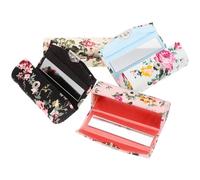 KJHBV 4 Pcs Cloth Lipstick Case Holder with Button Closure and Mirror, Tiny Floral Prints, Elegant Design, Prevents Lipstick from Messing up Handbag, Cosmetic Storage for Ladies