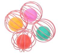 KJHBV 4pcs Cat Plastic Balls for Indoor Cats Interactive Chase and Scratching Features Pet Random Colours Random Color