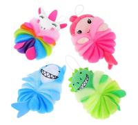 KJHBV 4pcs Exfoliating Foaming Scrubber Bath Balls Made of Pe Material for Shower Use, Easy to Operate and Exfoliate Body Dirt, Suitable and Adults