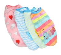 KJHBV 4pcs Flannel Winter Dog Vest for Small Pets, Warm Keeping and Skin-friendly Pet Clothes with Adorable Cartoon Patterns, for Daily Life and Festival Atmosphere