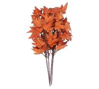 KJHBV 4pcs Orange Pampas Grass and Silk Cloth Simulated Maple Leaves Autumn Artificial Picks Set, Delicate Maple Furnishings for Desktop Ornament and Autumn Leaves Decorations