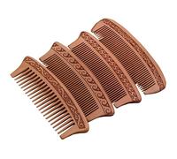 KJHBV 4pcs Retro Peach Wood Combs Set Double-sided Carving Hair Styling Tool Anti-static Hair Comb Soothes Stress and Calms The Mind