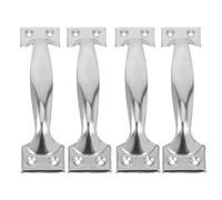 KJHBV 4pcs Stainless Steel Barn Door Handle Set with Polished Surface, Bow Shaped Pull Handles for Cabinet and Doors, to Clean with Universal Installation Compatibility for Commercial