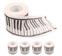 KJHBV 5 Rolls Piano Keyboard Printed Toilet Paper Rolls Creative Decorative for Music Enthusiasts Bathroom with Fun Piano-Shaped Design and Paper