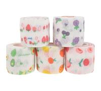 KJHBV 5 Rolls Self Adhering Wraps Breathable Non-Woven Fabric Bandages for Exercising Outdoors Sports Injury and Wound Bandaging with 5cm Width