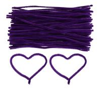 KJHBV 500pcs Purple Chenille Pipe Cleaners Set, 6mm Thick Plush Flexible Stems, Easy Shaping Fuzzy Craft Stems for Classroom Craft Supplies and Decorating Living Rooms