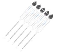 KJHBV 5pcs Alcohol Hydrometer for Wine and Spirits Measuring Specific Gravity with Glass, Safe Wine Making Measuring Tool for Home Brewing and Alcohol Testing