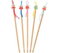 KJHBV 5pcs Bamboo Ear Wax Pickers Multi-Function Tiny Spoons Sturdy Practical Ear Cleaning Tools Convenient Wax Removal Tool for Safe Care Random Color