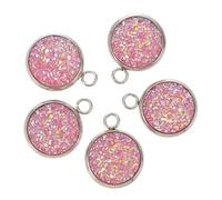 KJHBV 5pcs Resin Double Side Pendant Accessories for Jewelry Making, Creative Stylish DIY Pendant Connectors with Delicate Design, for Bracelets and Keychains