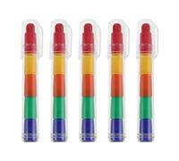KJHBV 5pcs Stackable Crayons with High Color Saturation, Chunky Plastic Design for Efficient Drawing Sessions, for DIY Supplies and Classroom Projects, Fun and Sturdy Crayon Party Favors