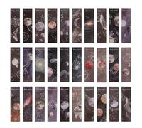 KJHBV 60pcs Paper Book Page Flags with Space Theme Planet Decorative Bookmarks, Beautiful DIY Book Markers for Students, for Journals and Reading