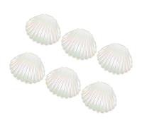 KJHBV 6pcs White Pearl Seashell Candy Storage Boxes Made of Sturdy Pp Plastic, Elegant and Stylish Trinket or Jewelry Holders for Wedding, Party, and Special Occasion Favour Packaging