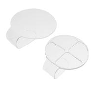 KJHBV Acrylic 2Pcs Makeup Blending Plates, Round Handheld 4-Section Palettes with Simple Cleat Design, Cosmetic Mixing Trays for Professional Makeup Artists and Everyday Use
