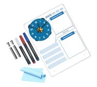 KJHBV Acrylic Dry Erase White Board with Clock Portable Desktop Planning Board for Efficient Time and Task Management with Stand No Battery Required