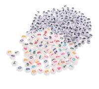 KJHBV Acrylic Number Beads Lightweight and Stylish Beads 200pcs for Jewellery Making for Bracelet and Keychain Crafting, for Handmade Crafts and Hair Rope Making