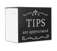 KJHBV Acrylic Suggestion Box with Lock for Food Trucks and Food Stalls, Spacious Rectangular Donation Tip Bucket with Protective Film, Black Charity Collection Box
