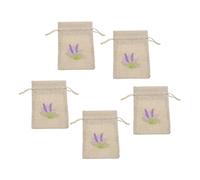 KJHBV Bags Lavender Made of Beige Imitation Linen Multi-functional Use Empty 5pcs Sachet Refillable with Drawstring Closure Portable Fragrance Pouch for Moon Festivals and Birthdays