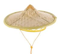KJHBV Bamboo Cone Hat with Breathable Design and Sun Shielding for Cosplay and Stage Performance Khaki Colour Diameter 30cm Lightweight and Fashionable Samurai Accessory Random Color