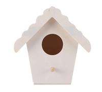 KJHBV Bird Nest Set with Heart Shape Design 4pcs Creative DIY Wooden Double-layer Two Holes Structure, Beige Wood Pendant Bird Nest Garden Ornament for Home and Bar Decoration