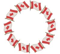 KJHBV Canadian National Flag Lapel Pins Lightweight Alloy 10pcs Maple Leaf Enamel Brooches Stylish Patriotic Souvenirs for Clothing and Bags for Travelers and Canada Day