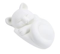 KJHBV Cat Cremation Urn for Ashes in White Resin with Lifelike Cat Shape and Smooth Flat Base, Resists Deformation and Fading, Suitable for Pet Memorial or Remembrance Corner