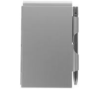 KJHBV Compact Small Notepad with Pen in Sturdy Aluminum Alloy Case, Creative Design Mini Pocket Notepad to Do List and Quick Notes, Silver Metal Cover with Pages That Will Not Drop