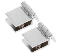 KJHBV Copper Glass Cabinet Door Hinge Suitable for 5-8mm Glass for Display Cabinet Practical and Easy to Install with Silver Finish for Occasions