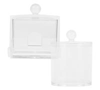KJHBV Cotton Pad Storage Box Cosmetic Holder with Good Sealing Performance Acrylic 2pcs Compact Design for Desktop Ornament and Living Space