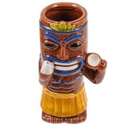 KJHBV Creative Ceramic Tiki Cocktail Mug with Unique and Elegant Shape, Safe and Healthy for Bar and Restaurant Use, Featuring Stability and Delicate Details for Hawaiian Party Or Luau