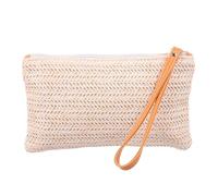 KJHBV Creative Elegant Beige Pp Clutch Bag for Women with Wrist Strap, Lightweight Summer Beach Handbag for Daily and Business Use, Stylish Storage Bag