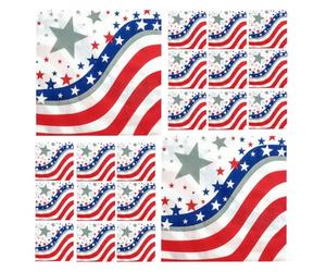 KJHBV Disposable Napkins Soft and Highly Absorbent Wood Pulp Paper Napkins 40 Sheets Independence Day Themed with American Star Stripe Flag Design for Family Dining Table and Home