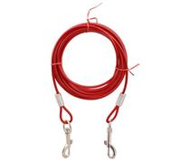KJHBV Double Handled Dog Leash with Ergonomic Handle 5mm X 5m Steel Cable and Decoration, Extra Strong Extendable Dog Runner Cable for Training and Walking Pets