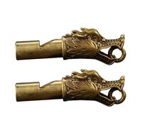 KJHBV Dragon Head Extremely Loud Copper Whistles 2pcs with Delicate Design and Easy to Blow, Safety and Emergency Whistles for Hiking and Hunting Outdoor Activities