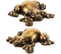 KJHBV Drawer Pull Handles Versatile Design Frog Shape Copper 2pcs Easy to Install Vintage Style for Wardrobe Doors and Drawers for Bedroom Decor
