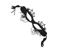 KJHBV Elegant Black Felt Half Face with Spider Web Design, Comfortable Touch Feeling and Fine Workmanship, for Party and Masquerade Events