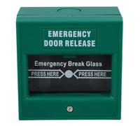 KJHBV Emergency Alarm Button - Fire Exit Control Switch with User-Friendly Operation - Resettable Plastic Manual Call Point for Fire Emergencies 8.5Cm Green