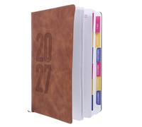 KJHBV English Writing 2027 365 with Notebook Daily Planner Pages Smooth Experience, Coffee Paper Notepad Effortless Organisation and at Home and Work