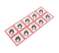 KJHBV Flammable Liquid Hazard Decals 10Pcs PVC Self-Adhesive Labels 5X5Cm Fire Safety Warning Signs for Laboratories and Public Areas