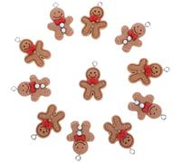 KJHBV Gingerbread Man Charms 20pcs for DIY Necklace and Earring Accessories Mixed Light and Dark Colours, for Christmas Craft Projects