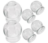 KJHBV Glass Cupping Therapy Set 6 Pcs Fire with Thickened Glass for Back and Muscle Home Use 4.8X4.8X4.8Cm