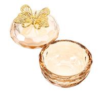 KJHBV Glass Nail Dappen Dish with Lid for Nail Art Supplies Thickened Design Golden Colour Delicate and Fashionable Appearance for Manicure