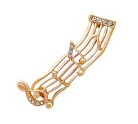 KJHBV Golden Alloy Rhinestone Brooch Pin with Music Theme Design, Elegant Accessory Adds Party Atmosphere and Can Be Worn as Necklace for Graduation Party Or Festive Events