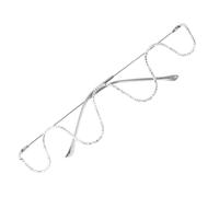 KJHBV Handmade Diamond-rimmed Glasses Frame for Women, Silver Metal Half-rim Eyewear Creative Wave Design, Fine Workmanship for Holidays and Party Use