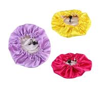 KJHBV Kids Sleeping Hats Breathable Comfortable Hair Caps 3pcs Elastic Adjustable Double Layer Satin Bonnets for Children Night Use
