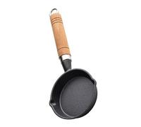 KJHBV Mini Cast Iron Frying Pan 10cm, Black Omelet Pan with Anti-Scald Handle and Even Heating, Cooking Tool for Breakfast and Egg Pancake