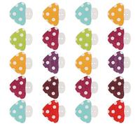 KJHBV Mushroom Shaped Wooden Buttons 50Pcs Colourful DIY Craft Buttons for Garment Sewing and Retro Decoration