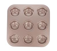 KJHBV Non-Stick Carbon Steel Monkey Shape Cartoon Cake Mold for Baking with High Temperature Resistance, 6-Cup Muffin Pan for Making Desserts and Cakes in The Kitchen