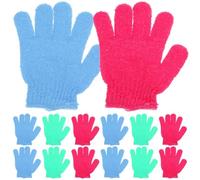 KJHBV Nylon Exfoliating Gloves Easy to Scrub Hard-to-Reach Areas and Remove Dust 14pcs Assorted Colour with Five Fingers Design Suitable for Random Color for Body Scrub and Shower Bath