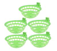KJHBV Parrot Nest Hollow Design 5Pcs Plastic Breeding Bird Basin | Canary Nest Pans, Green Finish, Washable Surface, Safe Hanging Place, Protects Claws for Birds